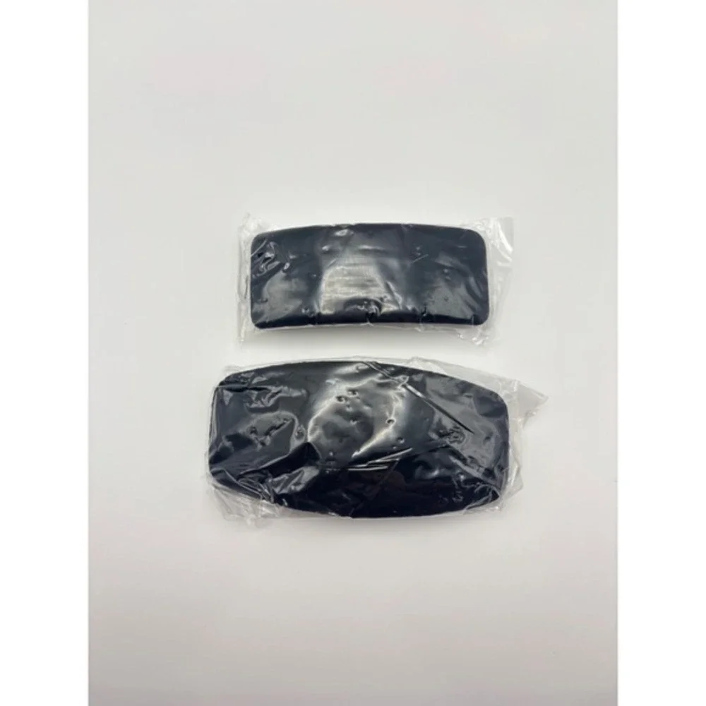 Velvet Black Rectangular Hair Clips Barrettes‎ Minimalist Casual Set of 2 NEW